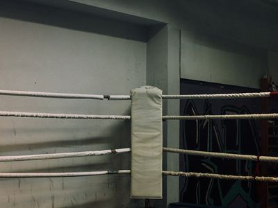 Zen garden elements in the training area corner